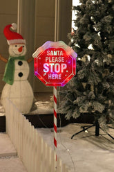 Santa Stop Sign Christmas Decoration Santa Stop Sign Christmas Decoration